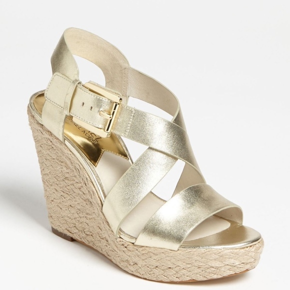 Michael Kors Gold Wedges - Picture 1 of 4